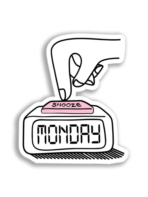Snoozing Monday Alarm Sticker