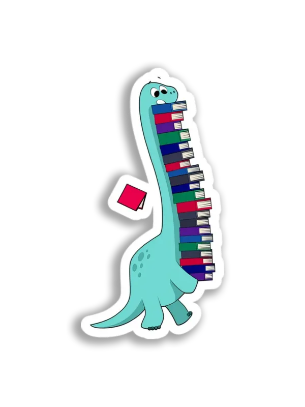 Dino Carrying Books Sticker