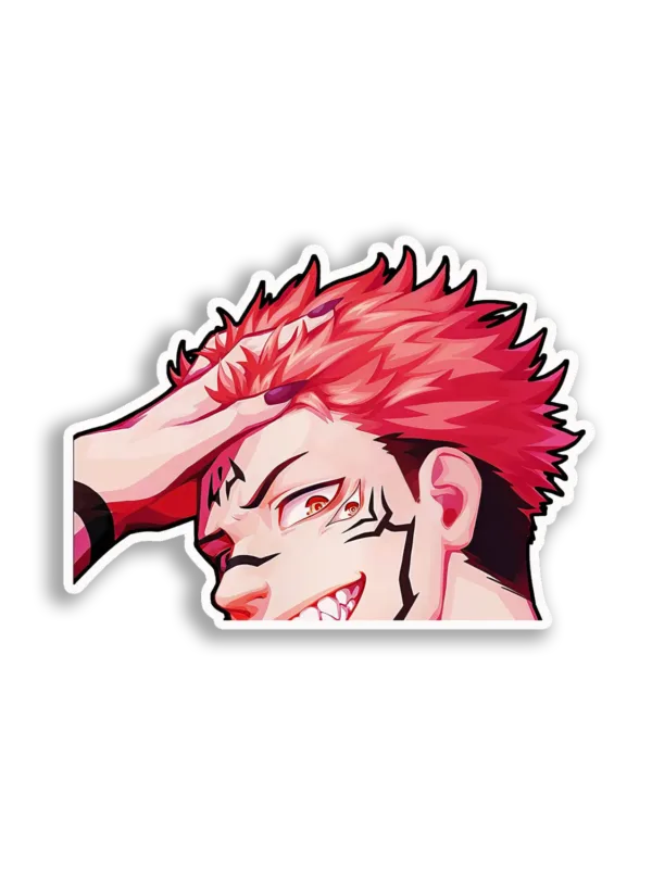 Crimson-Haired Anime Man Sticker