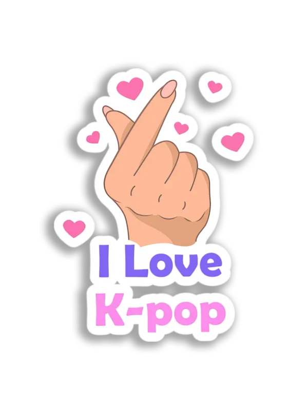 K-Pop Heart Hand Gesture Sticker