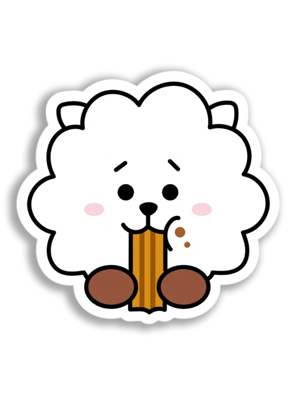 Cloud Dog Eating Churro Sticker