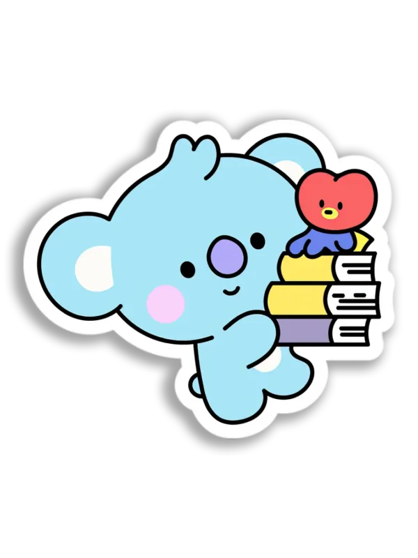 Koala With Books Sticker