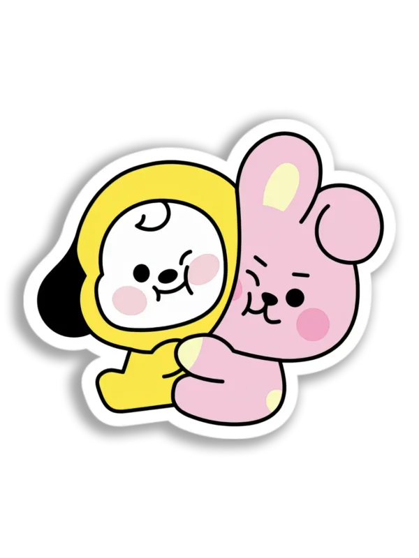 BT21 Characters Hugging Sticker