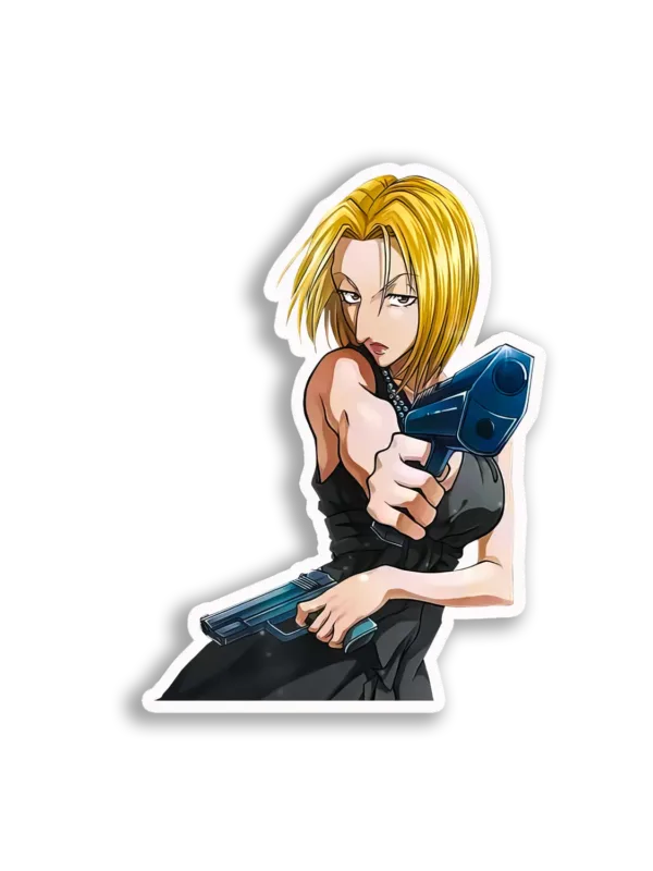 Blonde Agent with Pistols Sticker