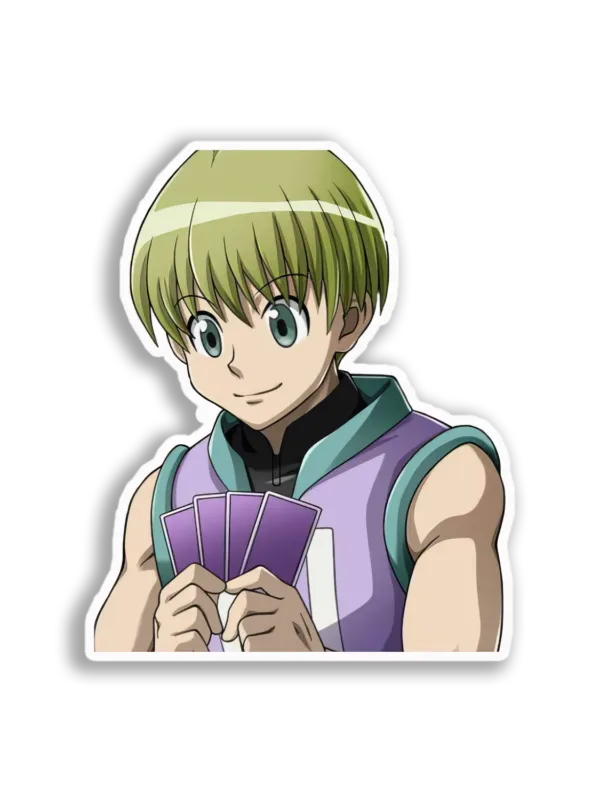 Young Boy with Cards Sticker