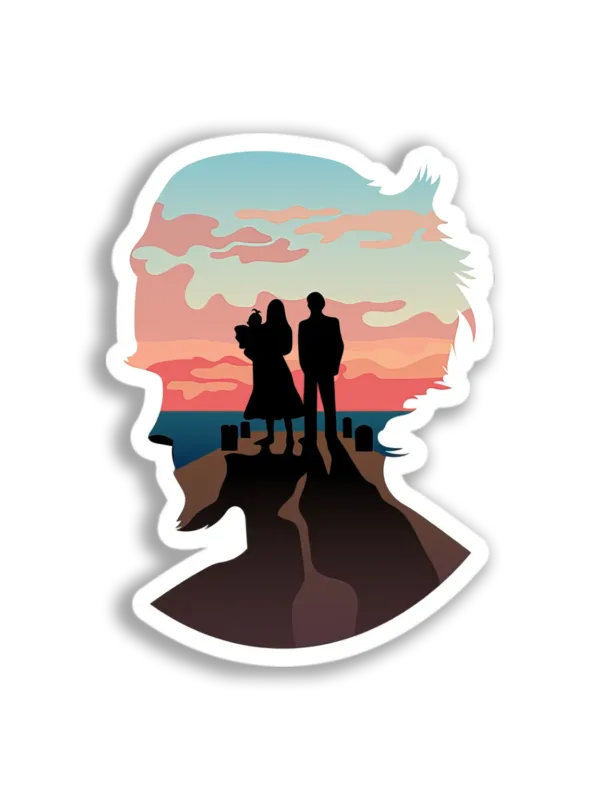 Family Sunset Silhouette Sticker