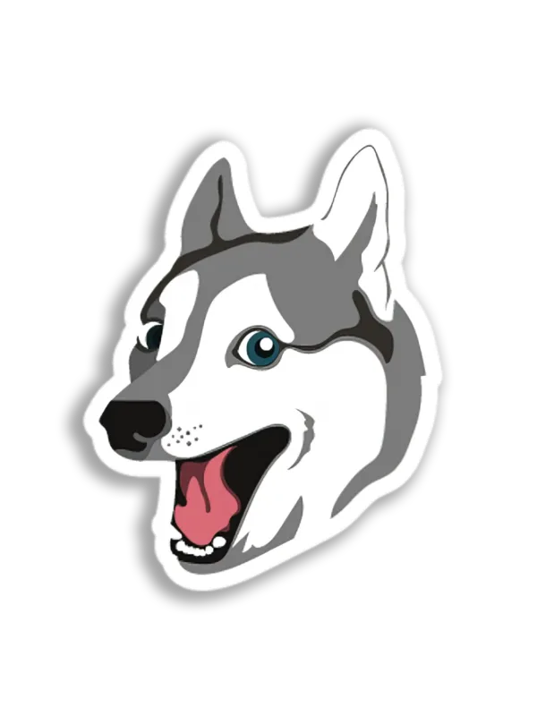 Happy Husky Face Sticker