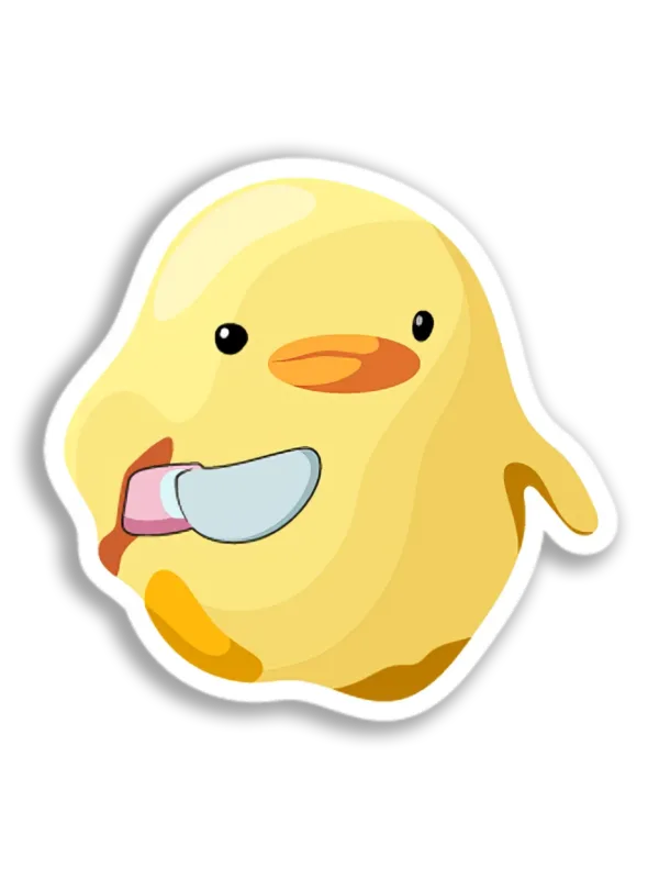 Knife-Wielding Chick Sticker