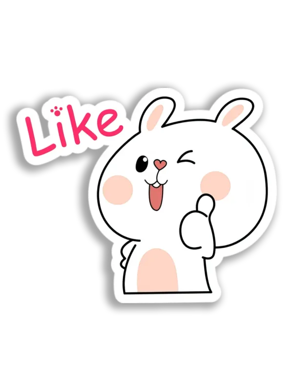 Cute Bunny Thumbs Up Sticker