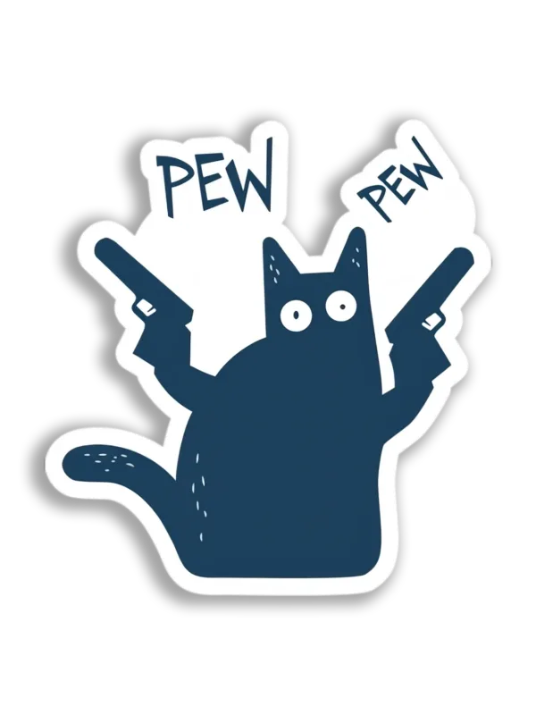 Pew Pew Cat Sticker