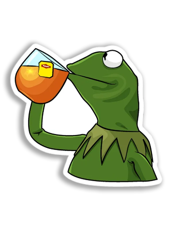 Kermit Drinking Tea Sticker