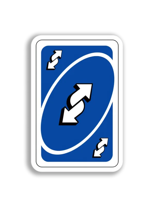 Blue Reverse Uno Card Sticker