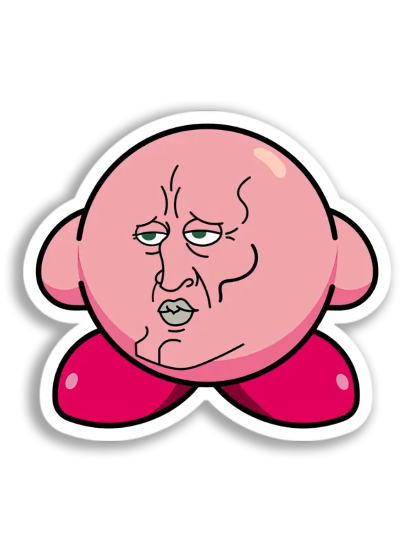 Smug Kirby Face Sticker