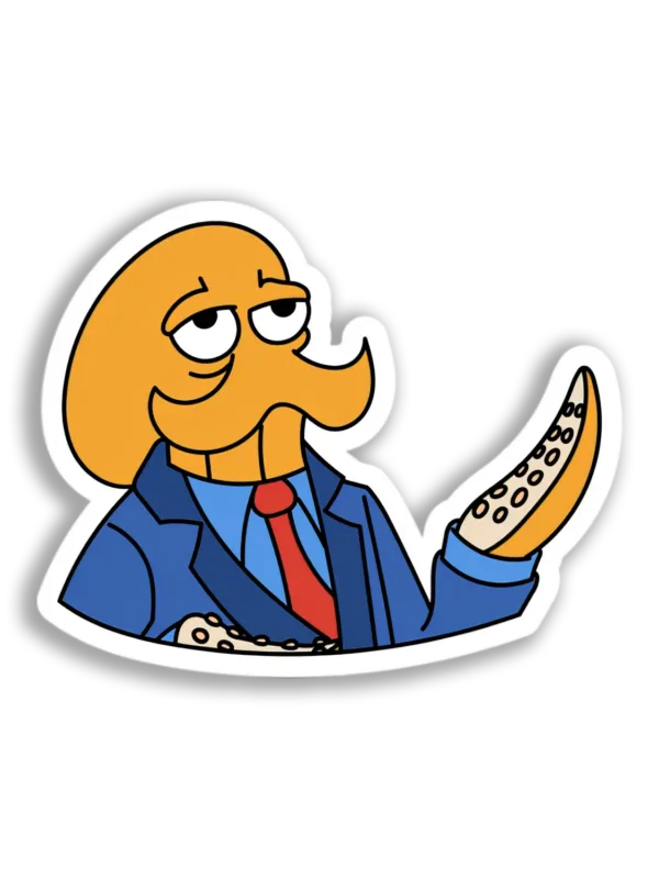 Business Octopus Cartoon Sticker