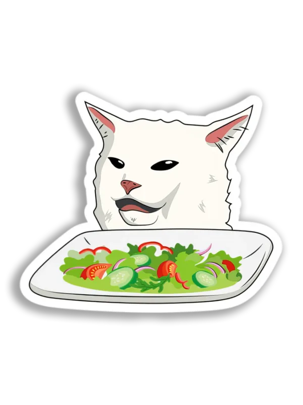 Smug Cat Salad Sticker