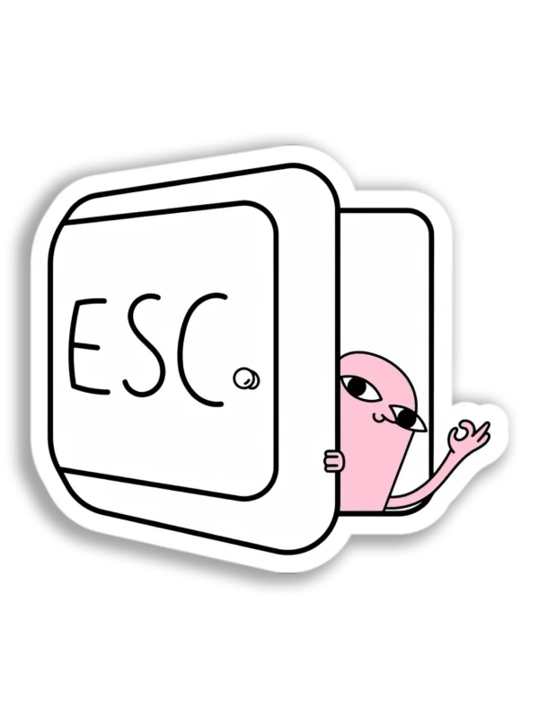 Escape Key Character Sticker