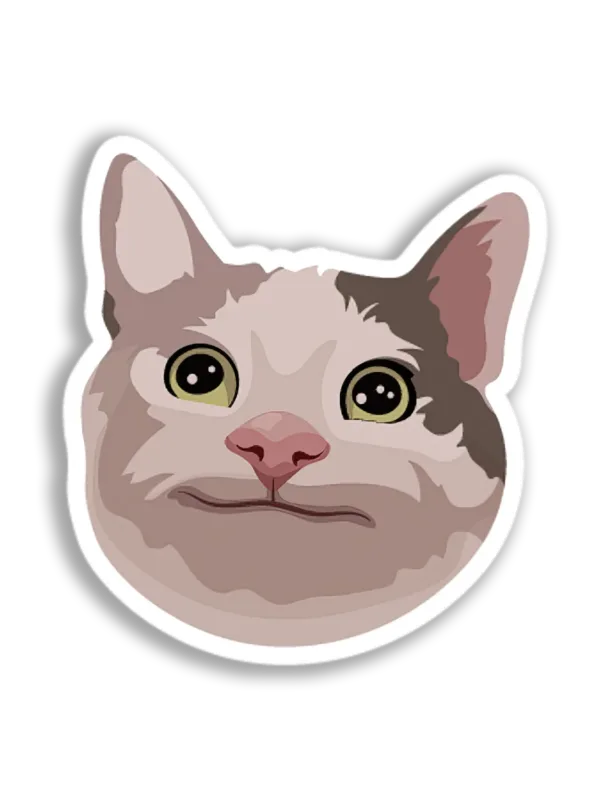 Smug Cat Face Sticker