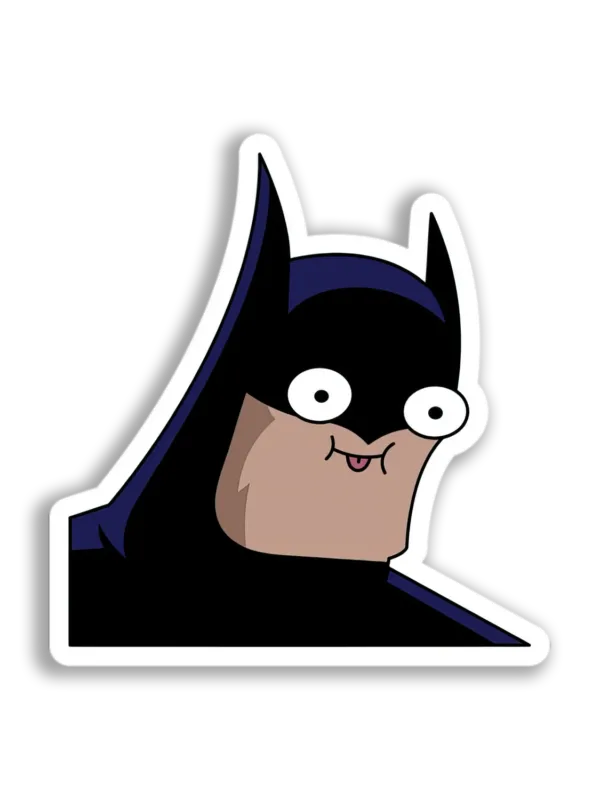 Silly Batman Face Sticker