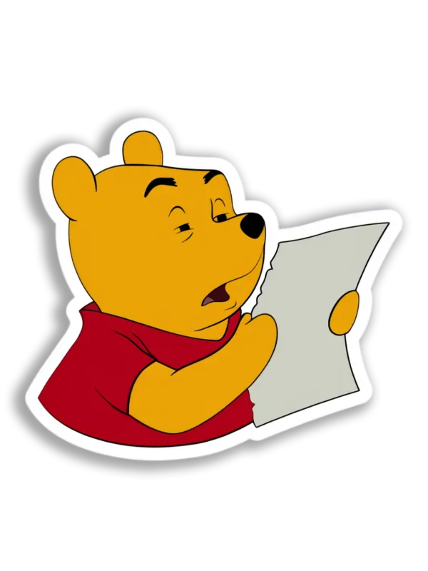 Winnie the Pooh Reading Sticker