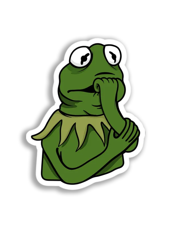 Kermit's Anxious Thoughts Sticker