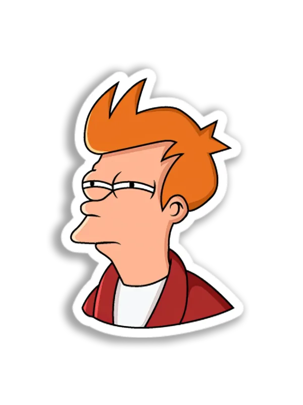 Fry's Skeptical Face Sticker