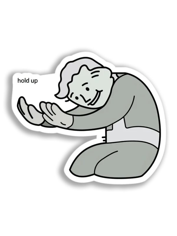 Vault Boy Hold Up Sticker