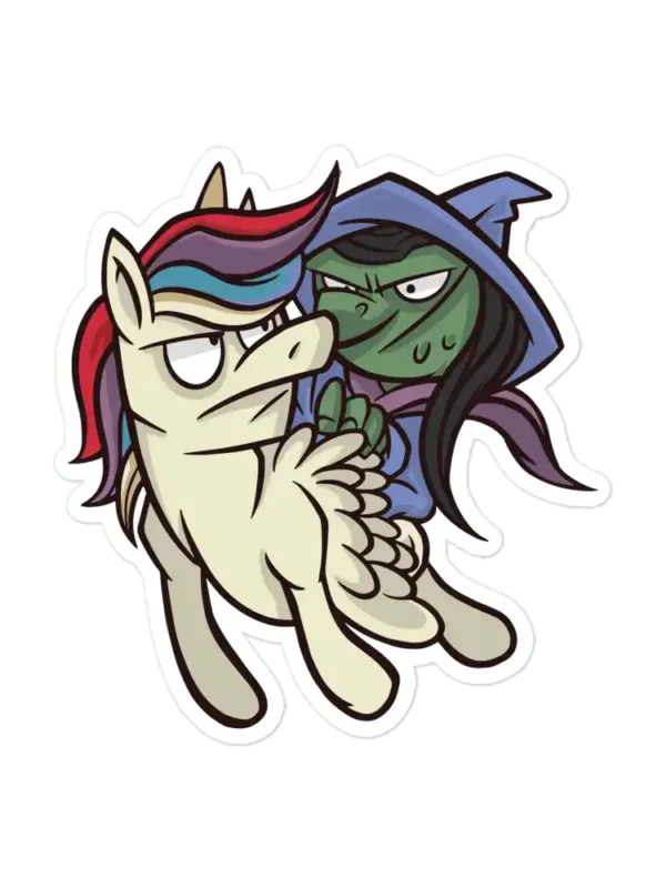 Witch and Unicorn Sticker