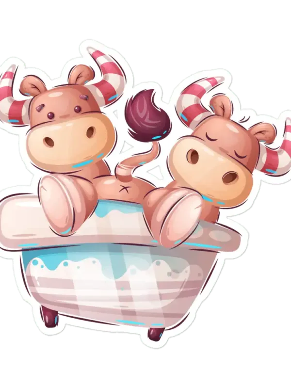 Bulls in Bath Sticker