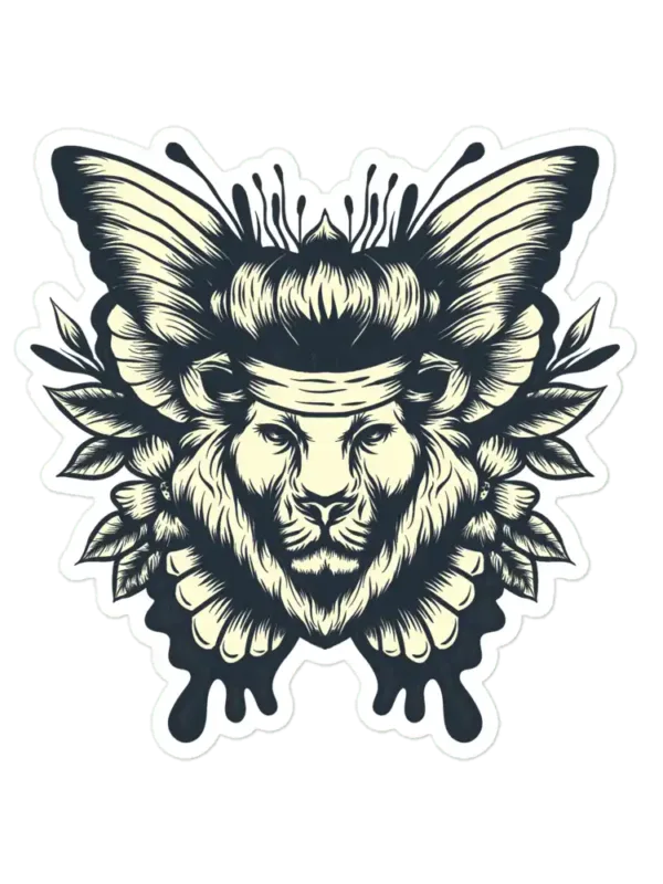 Lion Butterfly Sticker