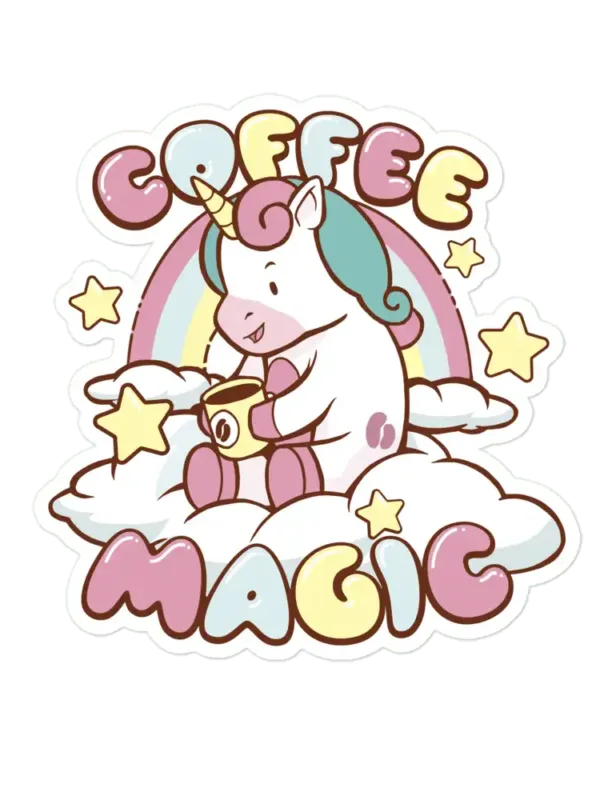 Coffee Magic Unicorn Sticker