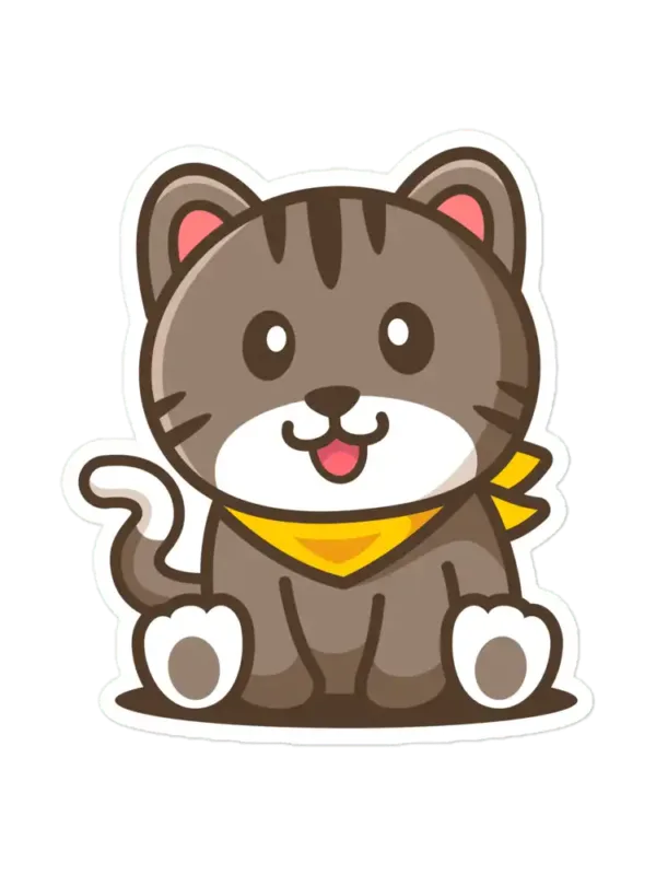 Adorable Cat Sitting Sticker