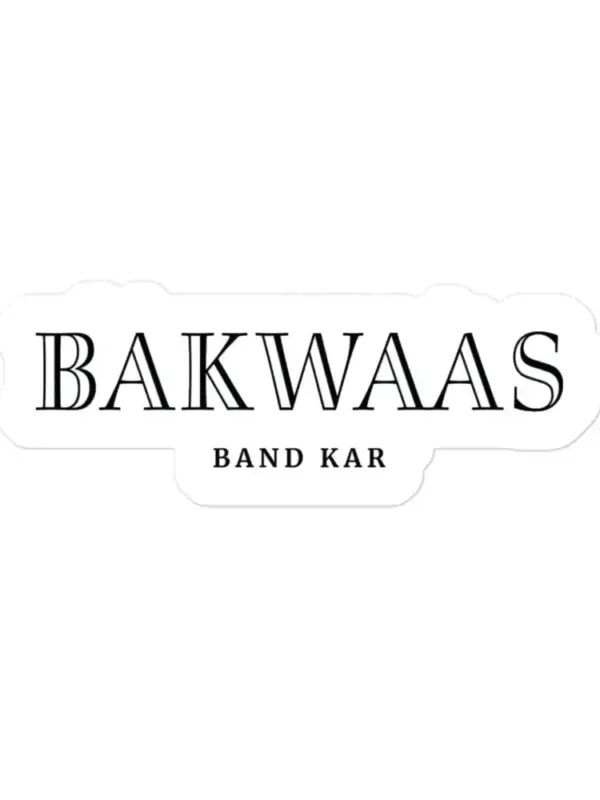 Bakwaas Band Kar Black Logo on White Sticker