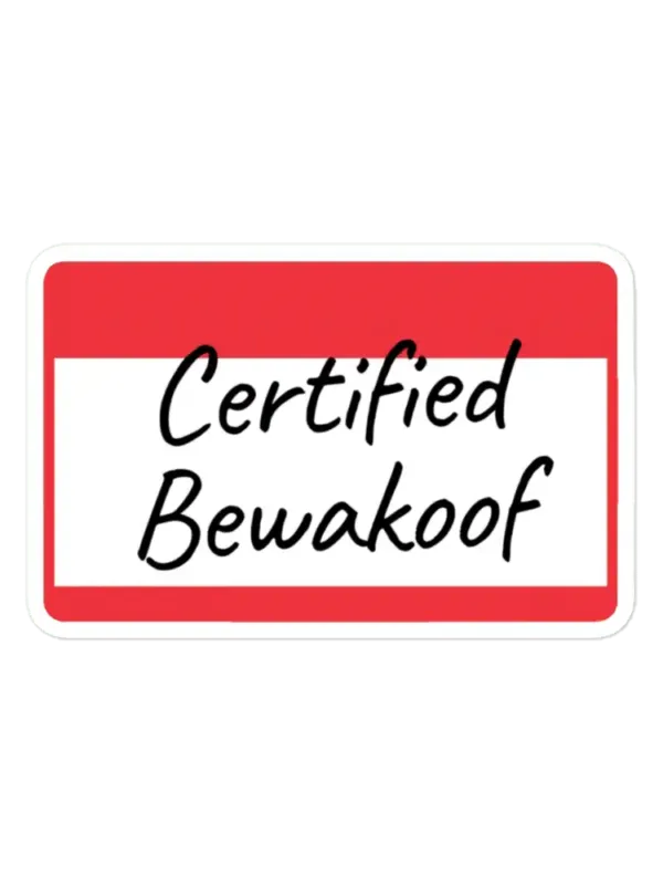 Certified Bewakoof Sticker
