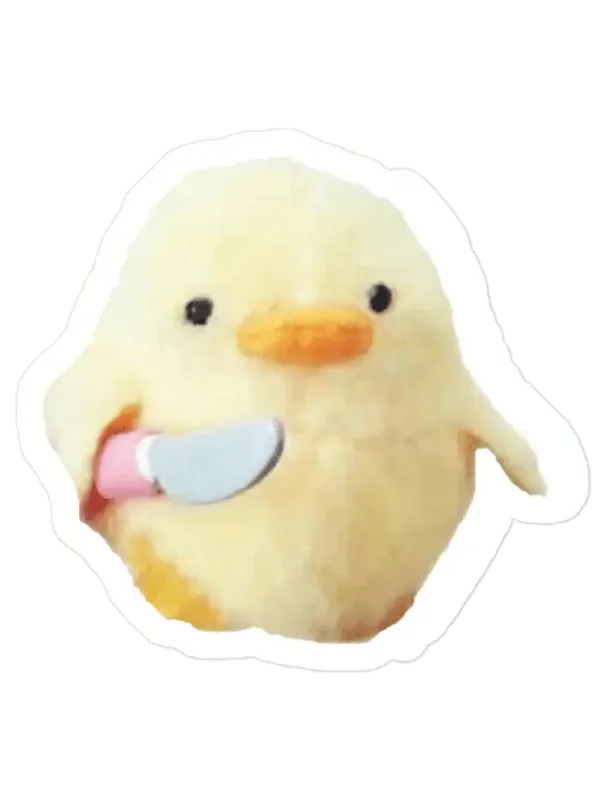 Chicken with a knife meme Sticker