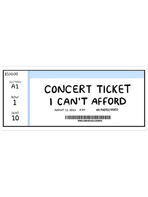 Concert Ticket Sticker