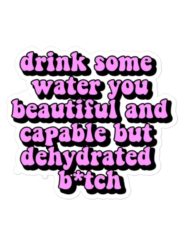 Drink some water you beautiful and capable but dehydrated bitch Sticker