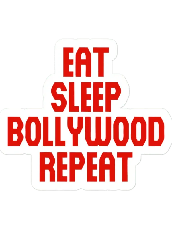 Eat Sleep Bollywood Repeat Red Yellow Sticker