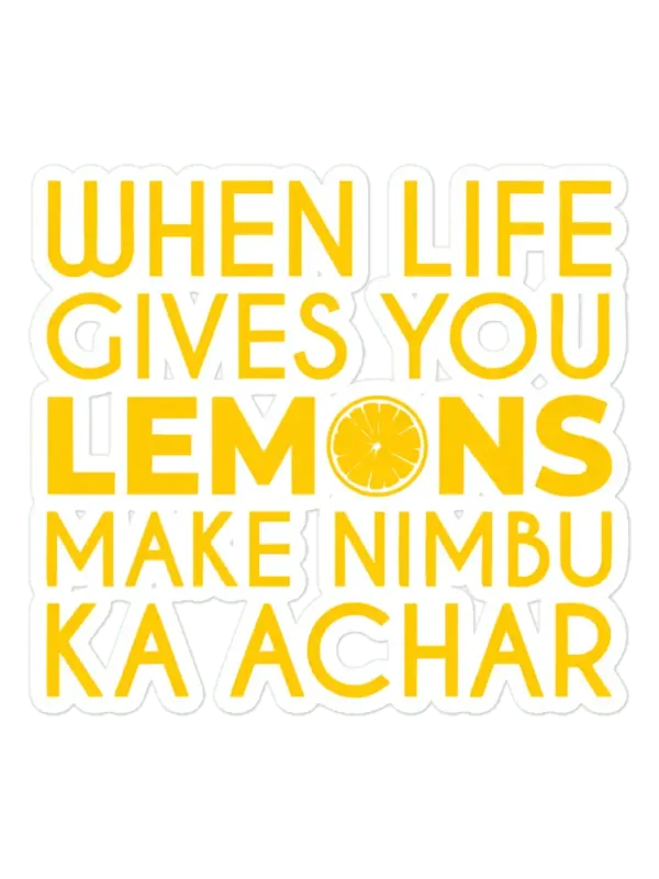 Funny Desi Shirts & Gifts - Nimbu Ka Achar Sticker
