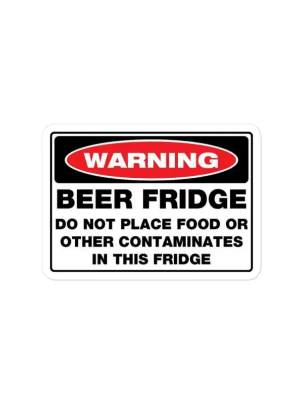 Warning Beer Fridge - Contains Beer Sticker